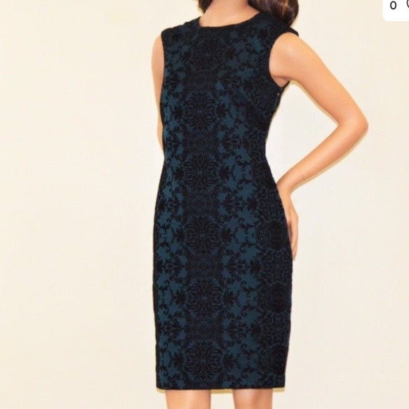 vince camuto floral velvet dress